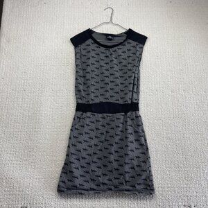 Schwiing Playful Dark Whimsical Modern Dress Fox Animal AOP Sz XS Indie Artsy